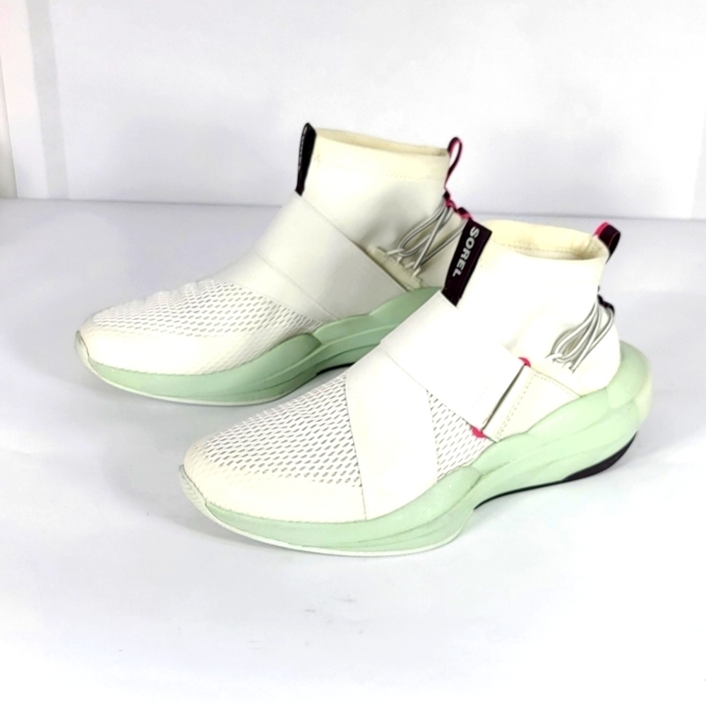 Sorel Women's White and Green Sneakers #753 Size 10